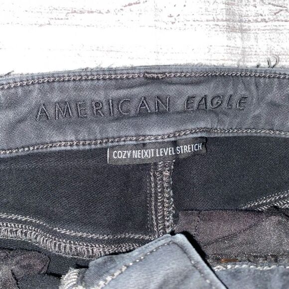American eagle cozy next level stretch jeans elastic jogger pantlegs sz 2 reg - Picture 7 of 13